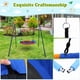 thumbnail image 5 of Juego de columpios con plato de 440 libras, estructura metálica en A resistente y cuerdas ajustables, columpio redondo para patio trasero, parque o área de juegos, 5 of 7