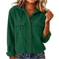 thumbnail image 5 of MOONDU Women's Corduroy Shacket Hooded Button Down Corduroy Jacket Long Sleeve with Pockets Loose Fit Casual Fall Winter Daily Wear, 5 of 7
