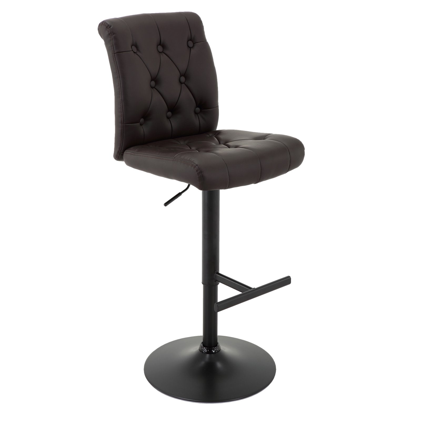 Brage Living Tufted Faux Leather Adjustable Bar Stool with T Shape