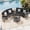Black, variant on MEISSALIVVE 6-Piece Half-Moon Curved Outdoor Patio Furniture Set, Sectional Conversation Sofa with Wood Armrests, Coffee & Side Tables for Backyard Deck Garden, Blue
