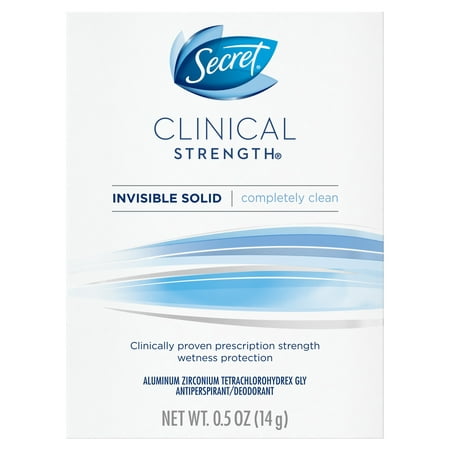Secret Clinical Strength Antiperspirant and Deodorant for Women Invisible Solid, Completely Clean 0.5