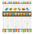 thumbnail image 3 of Ambesonne Valentines Shower Curtain, Birds Hearts Stripes, 69"Wx84"L, Multicolor, 3 of 5