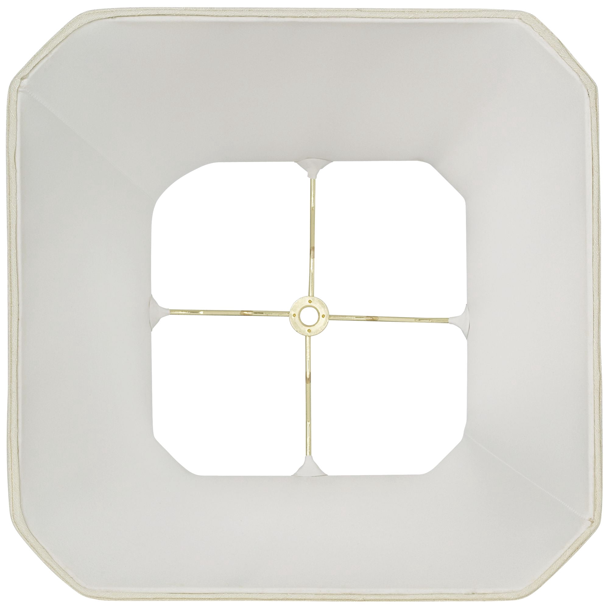 Springcrest Set of 2 Square Lamp Shades Creme Medium 8" Top x 16" Bottom x 11" Slant Spider with Replacement Harp and Finial