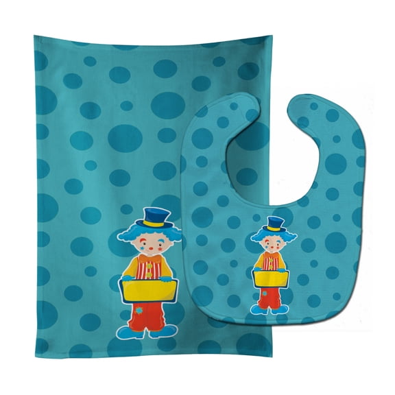 Circus Clown 2 Baby Bib and Burp Cloth