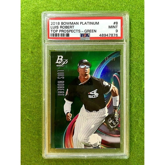 LUIS ROBERT PRIZM ROOKIE CARD GRADED PSA 9 SP /99 RC 2018 Bowman Platinum POP 5
