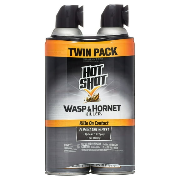 Hot Shot Wasp & Hornet Outdoor Spray, Professional Grade, 17.5 Oz, 2 Count