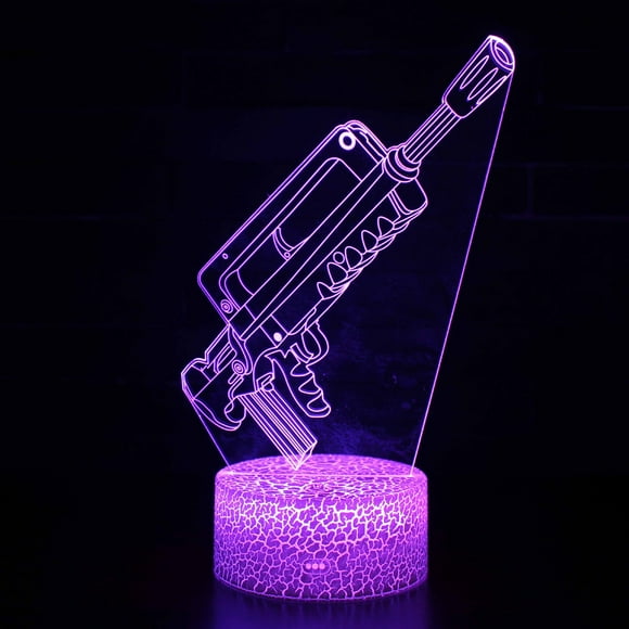 Rifles de asalto con luz nocturna LED 3D que cambian de color para niños