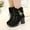 Black, variant on VKEKIEO Snow Boots for Women.,Winter Boots for Women ,Round Toe High Heel Heels Lace Lace-up Brown Fall Boots