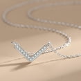 thumbnail image 2 of S925 Sterling Silver V-shaped Necklace Women's Full Diamond Simple, 2 of 2