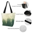 thumbnail image 4 of Kll Tote Bag For Women Fog Forest Print Shopping Grocery Reusable Bags For Office School Shopping Travel, 4 of 7