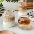 thumbnail image 2 of Iced Coffee Glasses,18 oz Iced Coffee Cups,Drinking Glasses,Beer Can Glass Glass Tumbler,Wave Shape Ribbed Glassware, 2 of 13