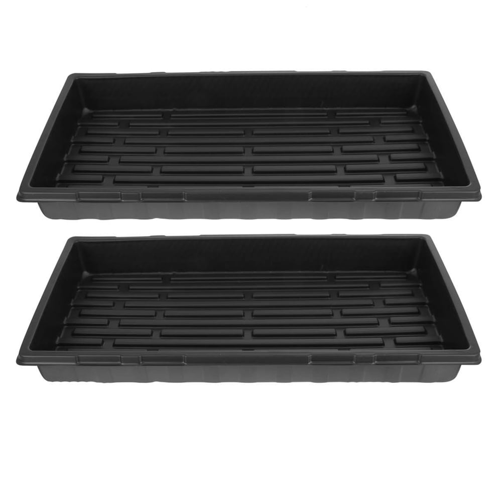 Baluue 2-Pack Black Starter Trays for Home Gardening, Plant Growing Kit for Seed Germination and Propagation
