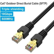 Outdoor Cat7 Ethernet Cable 150FT (45.7 Meters) Shielded(SSTP) High Speed 26AWG LAN Cable with RJ45 Connectors, Direct