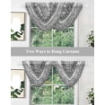 thumbnail image 4 of Grey White Boho Sheer Waterfall Valance Curtains for Window, Vintage Ethnic Tribe Abstract Art Rod Pocket Sheer Topper Swag Curtains for Living Room, Kitchen 38.5"W x 47.2"L, 3 Panels, 4 of 7