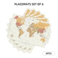 thumbnail image 3 of Placemats Set of 4 / 6, World Map 1 Placemats for Dining Table Indoor/Outdoors Heat Resistant Washable Placemats 18" x 12", 3 of 8