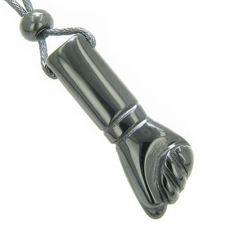 - Italian Hand Figa Lucky Charm Spiritual Amulet Black Agate Gemstone Pendant Necklace