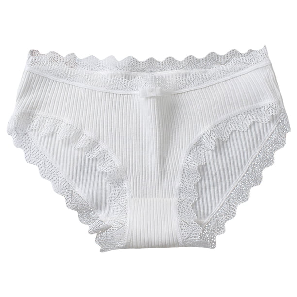 Bragas elásticas Gibobby para mujer Logo personalizado Tangas a rayas Cintura Bikini Tanga algodón Blanco M