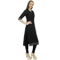 thumbnail image 1 of Bimba Women's Black Cotton Embroidered Kurta Kurti Casual Tunic Summer Wear-26, 1 of 1