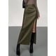 thumbnail image 3 of Falda PRETTYGARDEN 2025 de cuero sintético, tiro alto, abertura lateral XXL, 3 of 5