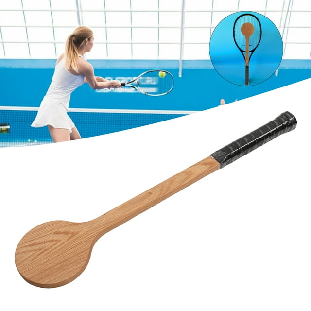 Tennis Pointer Wood Spoon, Tennis Spoon Trainer Racket Swing Practice Training Aid with Storage Bag
