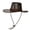 Coffee, variant on Unisex Retro Western Wide Brim Cowboy Hat, UPF 50 Adjustable Chin Strap Sun Protection Travel Cap Wine