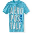 thumbnail image 1 of Aeropostale Nyc Puff Paint Camiseta gráfica para hombre, azul, grande, 1 of 1