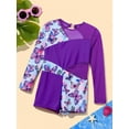 thumbnail image 5 of inhzoy Kids Girls Gymnastic Jumpsuit Long Sleeve Dance Leotard Active Biketard Unitard 4-14 Purple 8, 5 of 7