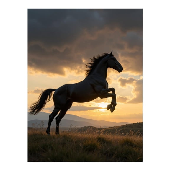 Diamond Art Kit for Adults, Majestic Horse Sunset Silhouette Diamond Painting for Adults Beginners, 5D DIY Diamond Art Painting Kits, Colorful Diamond Painting Craft for Home Decor 12x16