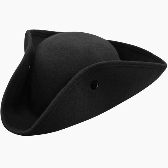 Colonial Triangle Pirate Hat for Men and Women, Halloween Costume Accessories for Dress Up Party and Cosplay