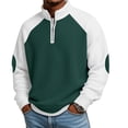 thumbnail image 5 of Jalioing Sweatshirts for Men Casual Color Block Half Zip Stand Collar Texture Pullover Shirt Fashion Long Sleeve Tops, 5 of 6