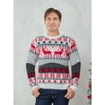 thumbnail image 2 of Douhoow Couples Matching Christmas Sweaters,Men Women Snowflake Reindeer Knitted Pullover Jumpers Tops Winter Knitwear, 2 of 8