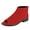 Red, variant on Women Comfort Block Low Heels Ankle Bootie Peep Toe Pumps Versatile Suede Flats Shoes with Back Zipper Daily Size 14 Red