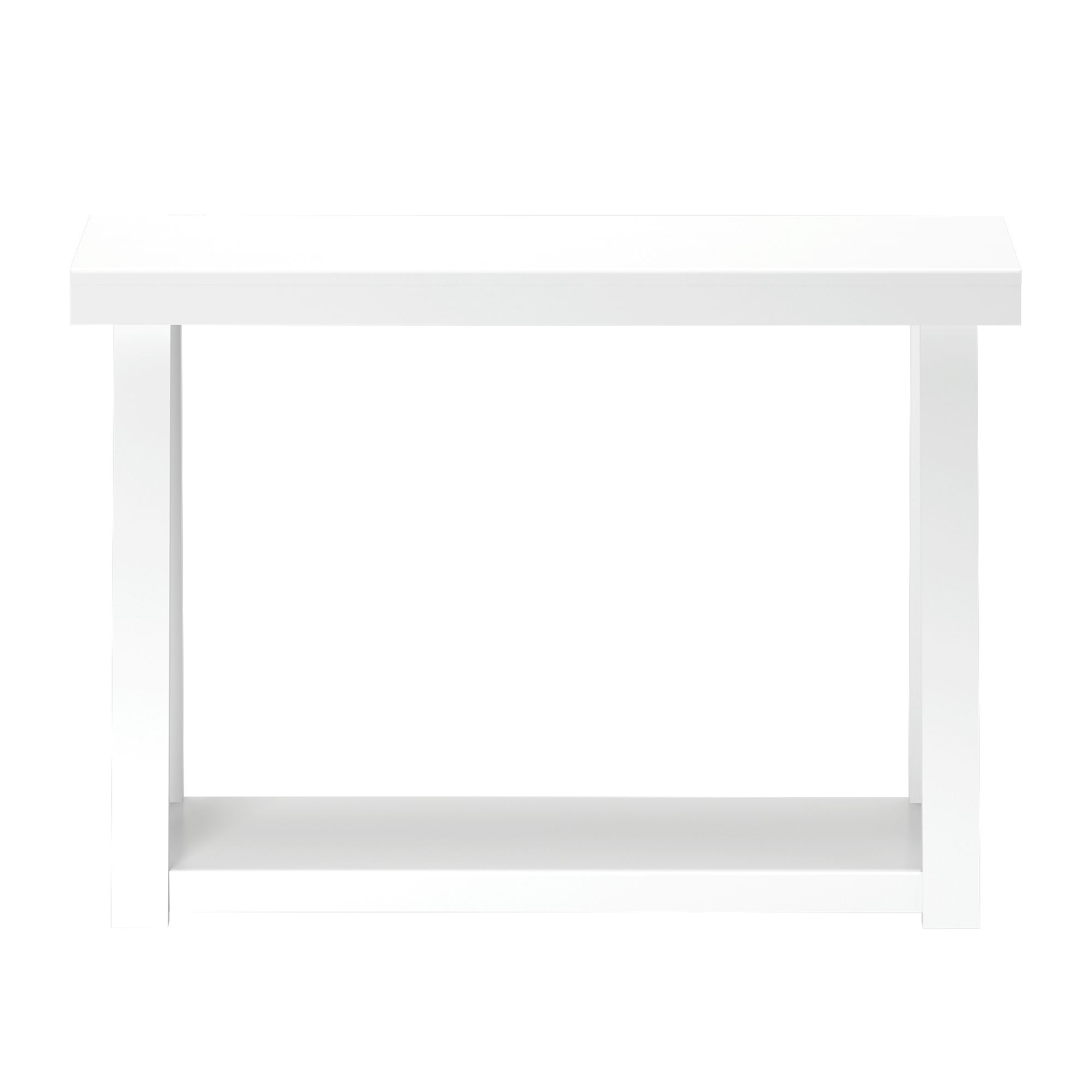 Plank+Beam 46" Solid Wood Console Table with Storage, Sofa Table with Shelf, Narrow Entryway Table for Hallway, White