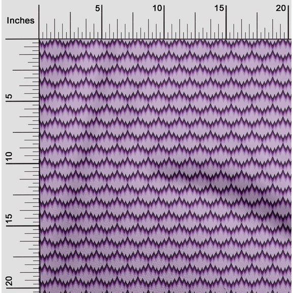 oneOone Cotton Cambric Fabric Zig Zag Flame Stitch Print Sewing Fabric BTY 56 Inch Wide