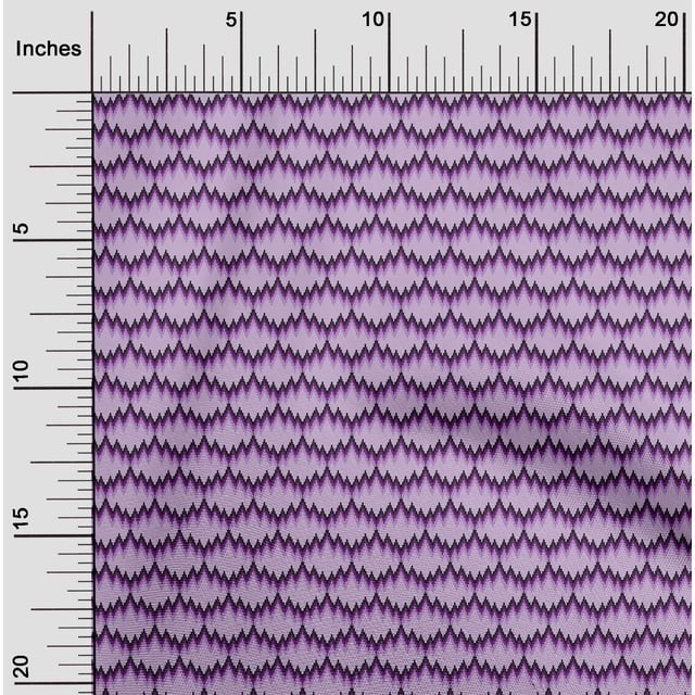 oneOone Tissu Viscose Georgette Zig Zag Imprimé Flamme BTY 42 Pouces de Large