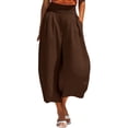 thumbnail image 3 of Sentmoon Women's Bermuda Shorts High Waist Shorts Breathable Solid Color Loose Fit Bike Shorts with Pockets Fashion for Hot Weather and Humidity Vacation S-3XL, 3 of 8