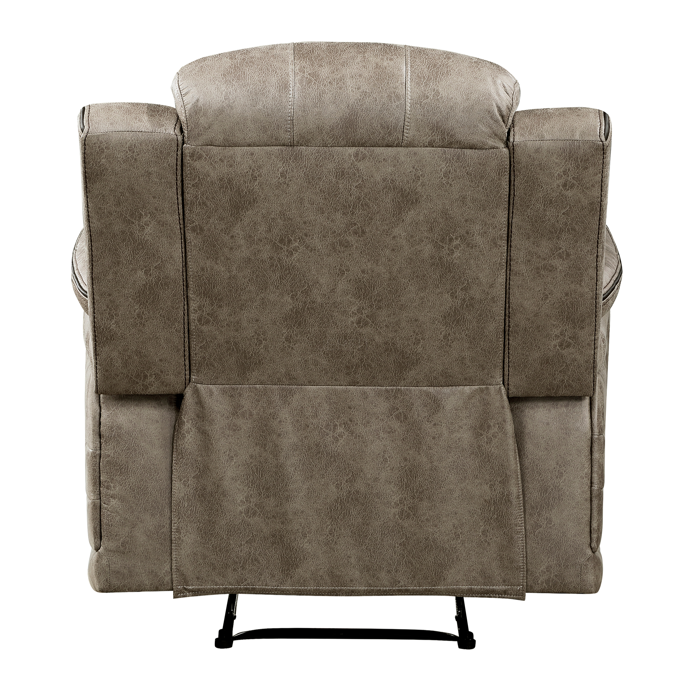 JERFIT Power Recliner Chair with Pillow-Top Arms, Plush Tufted Fabric Single Reclining Chair for Living Room, Classic Brown Recliner