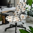 thumbnail image 2 of SEANATIVE Universal Office Chair Slipcover Stretchable Desk Chair Protector for High Back Chairs Removable Washable Computer Chair Cover for Home Office Dorm Decor, S, Paw Print, 2 of 7