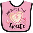 thumbnail image 3 of Inktastic Pop Pop's Little Sweetie with Pink Heart Cookie Boys or Girls Baby Bib, 3 of 4