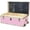 Pink, variant on Rhino Trunk & Case Large Essential College Trunk with Wheels, Tray & Lid Organizer, Dorm Storage Chest, Ideal Student Footlocker, Strong Trunks, 1000+ Pound Sitting Capacity 32"x18"x14" (Black)
