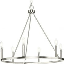 Progress Lighting Gilliam 6-Light Chandelier, Brushed Nickel, Steel, Classic Form, Elegant Presence, Ambient Illumination