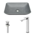 thumbnail image 2 of VIGO Concreto Stone Rectangular Vessel Bathroom Sink and Vessel Faucet in Chrome, 2 of 11