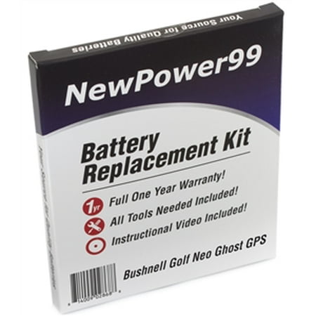 Bushnell Golf Neo Ghost GPS Battery Replacement Kit with Installation Video, Special Installation Tools, Extended Life Battery and Full One Year