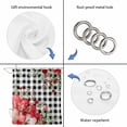 thumbnail image 3 of Love Heart Valentines Day Shower Curtain Set - Standard 72" x 72" Washable Bathtub Curtain with 12 Hooks, Botanical Eucalyptus Red Black Plaid Waterproof Fabric Shower Curtains for Bathroom/Bathtub, 3 of 6