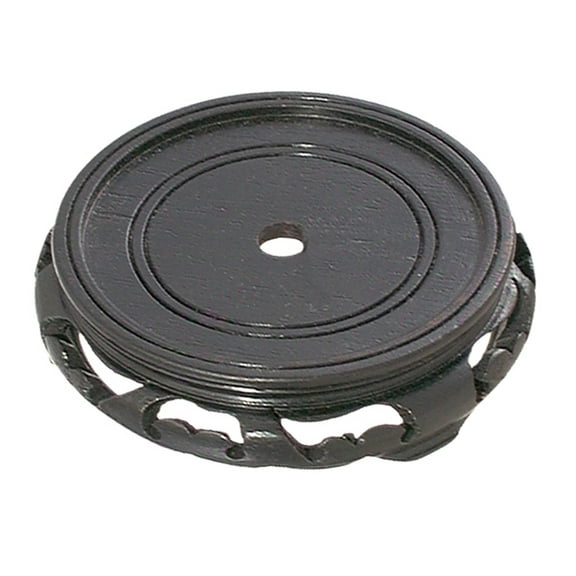 B&P Lamp® 4 1/2 Inch Top Inset Diameter Oriental Wooden Base, Waxed Black Finish