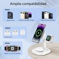thumbnail image 3 of Cargador inalámbrico magnético, actualice la estación de carga MagSafe 3 en 1 con una lámpara LED compatible con iPhone 15/14/13/Pro/Pro Max/Mini, iWatch SE/9/8/7/6/5/4, Airpods 3/2/Pro/Ultra,Negro, 3 of 16