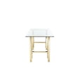 thumbnail image 4 of Pemberly Row Contemporary Small Metal Desk with Glass in Polished Gold, 4 of 4