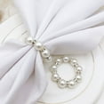 thumbnail image 5 of Anneaux de Serviette Ensemble de 12, Imitation Perle Strass Perle Porte-Bague de Serviette Perlée pour Dîner Table Décoration Fête, Mariage, 5 of 5