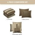 thumbnail image 6 of Lanco Mondavi Geometric 6 Piece Comforter Set Beige Taupe, Bed Size Queen, Jacquard All Season Premium Bedding Set, 100% Polyester Fill, 6 of 7