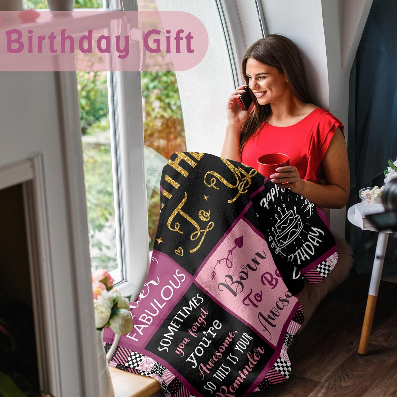 Birthday Gifts for Women, Gifts for Women Birthday Unique, Birthday Gifts, Birthday Gifts for Her Girls Mom Wife Sister Friend Grandma, Women Birthday Gift Ideas, Happy Birthday Blanket 50"X60"